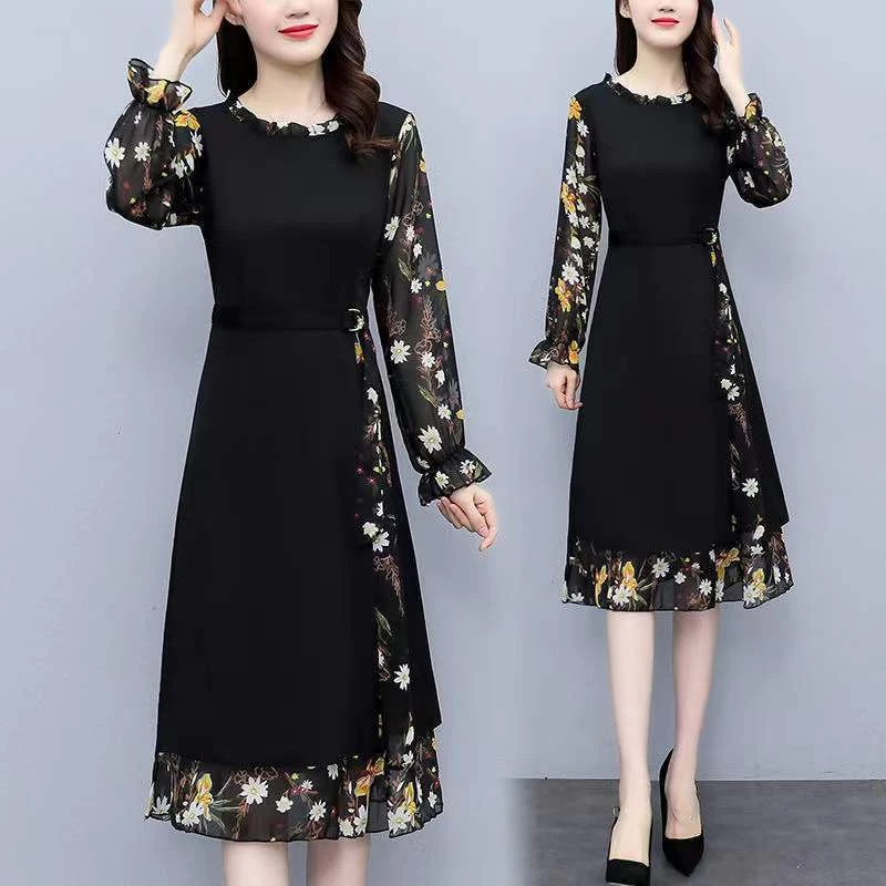 Fall Vintage Chiffon Dress Female 2023 New Large Size Women's Clothing Spring Autumn Middle-aged Mother Floral Dress AC05
Fall Vintage Chiffon Dress Female 2023 New Large Size Women's Clothing Spring Autumn Middle-aged Mother Floral Dress AC05