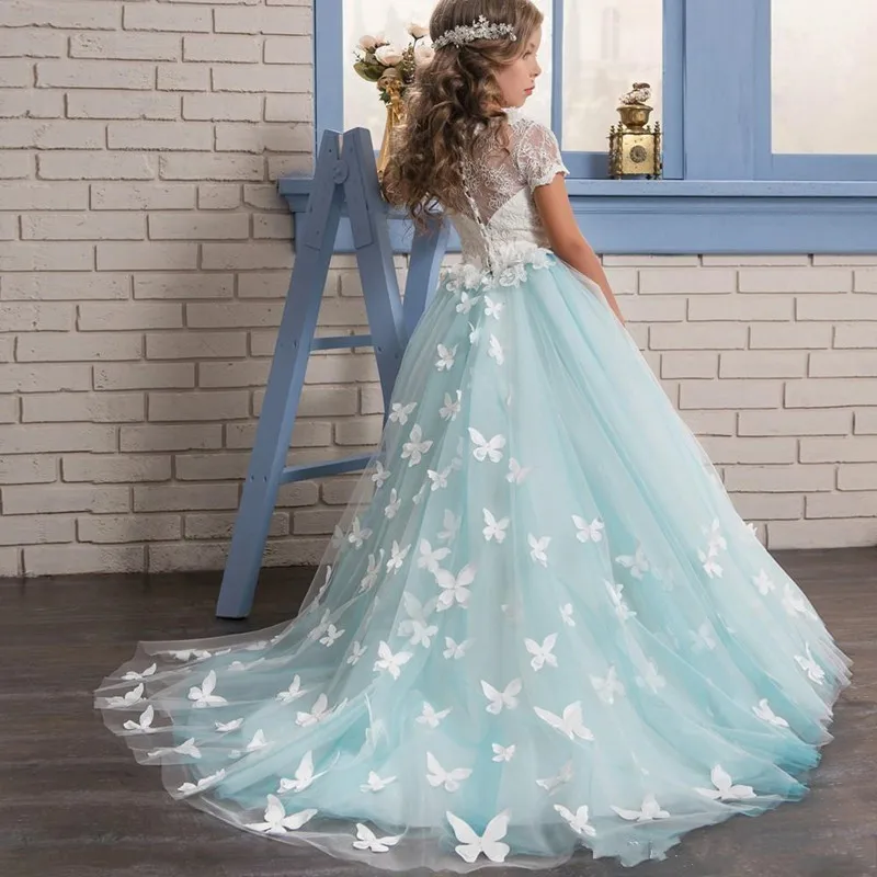 Flower Girl Dresses Applique First Communion Party Prom Princess Gown Bridesmaid Wedding With Train Formal Girl Dress
Flower Girl Dresses Applique First Communion Party Prom Princess Gown Bridesmaid Wedding With Train Formal Girl Dress