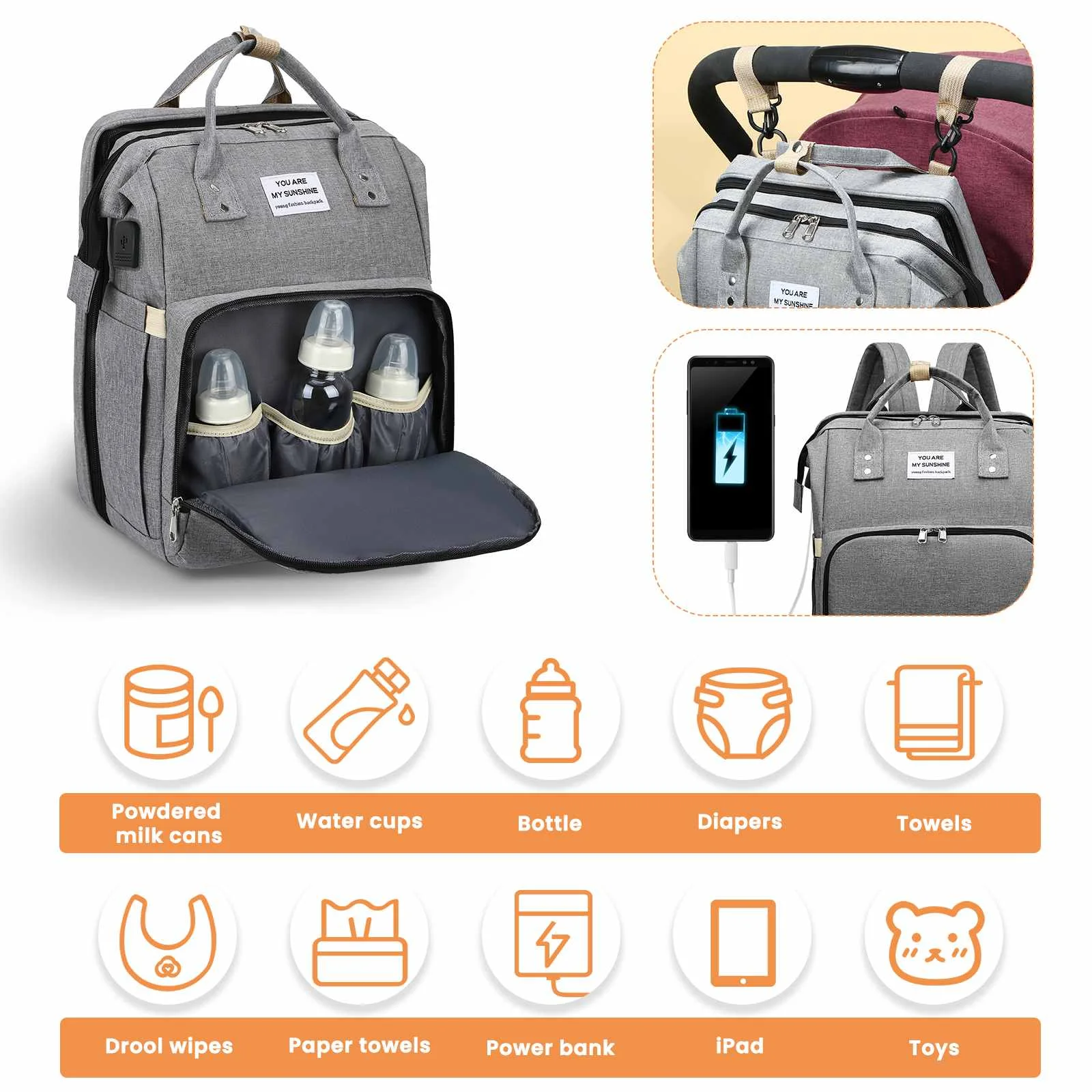3IN1 Nappy Backpack Foldable Fashion Diaper Bag Mummy Large Capacity Stroller Bag Multi-function Rucksack Bag Baby Changing
3IN1 Nappy Backpack Foldable Fashion Diaper Bag Mummy Large Capacity Stroller Bag Multi-function Rucksack Bag Baby Changing