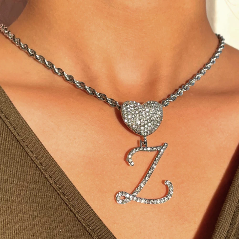 Trendy A-Z Cursive Initial Letter Crystal Choker Necklace For Women Simple Stainless Steel Twist Rope Chain Necklace New Jewelry
Trendy A-Z Cursive Initial Letter Crystal Choker Necklace For Women Simple Stainless Steel Twist Rope Chain Necklace New Jewelry