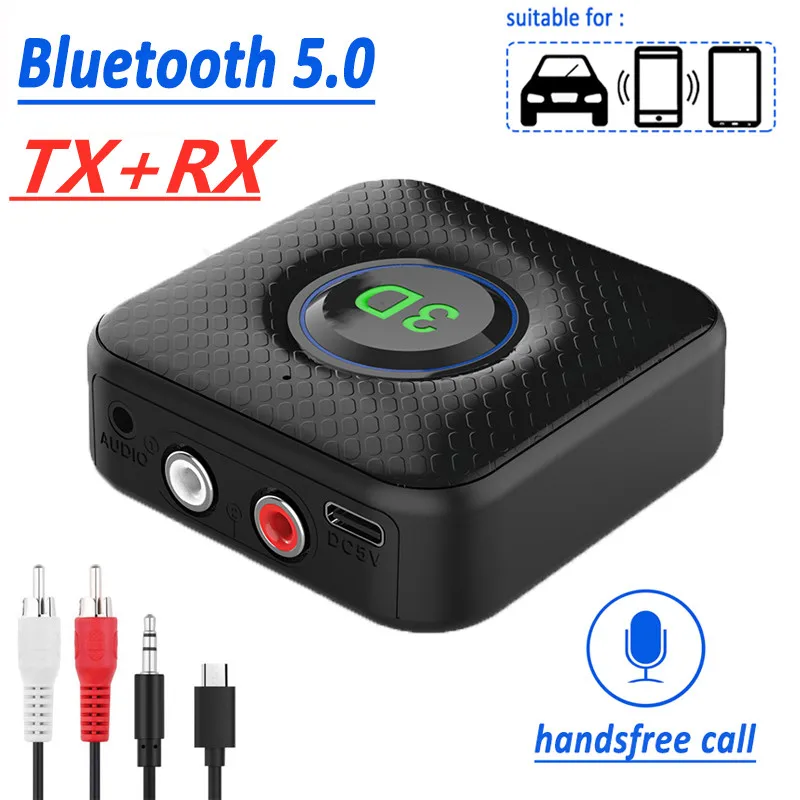 Bluetooth 5 0 приемник передатчик 3D стерео AUX 3 мм разъем RCA беспроводной аудио адаптер