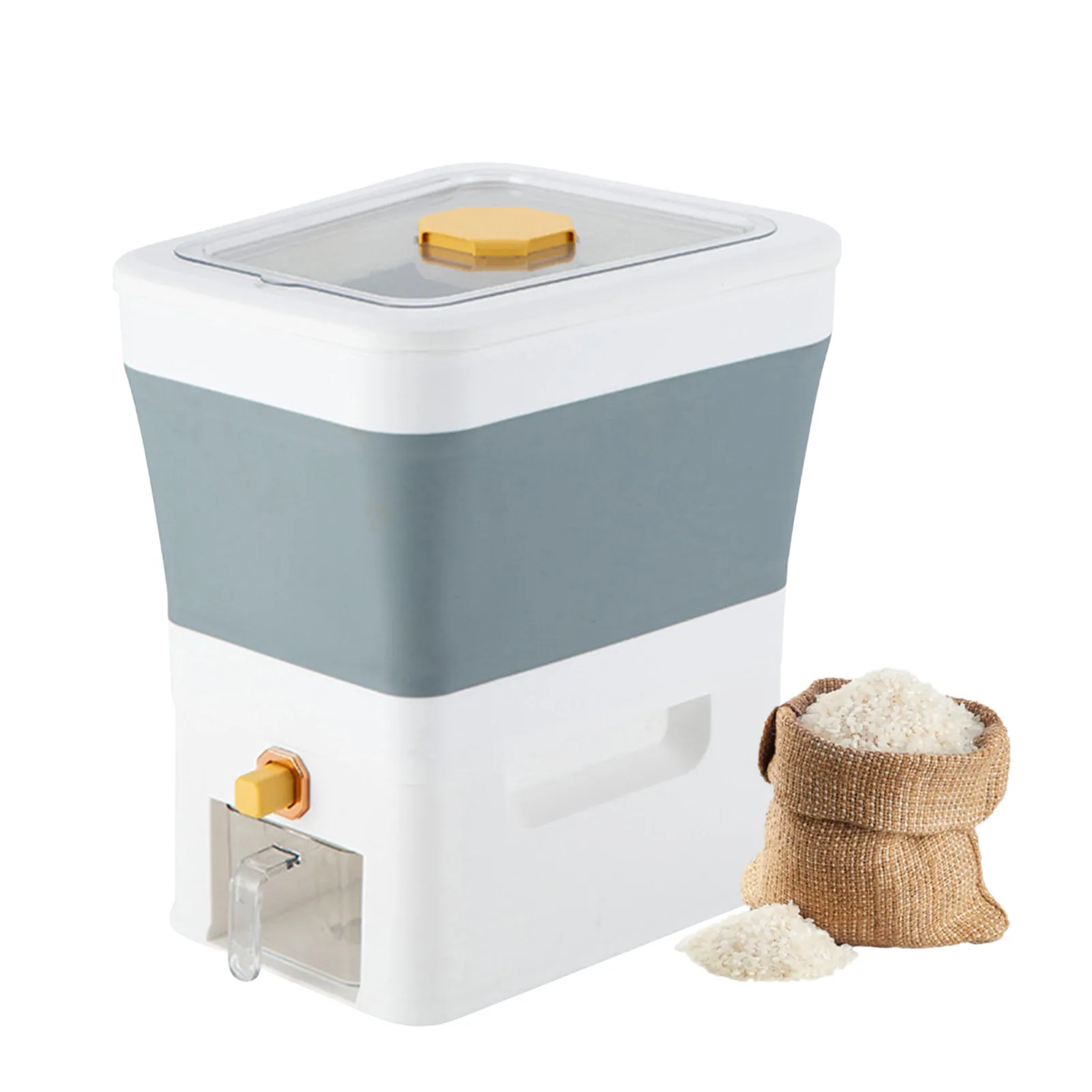 24.2 Lbs Rice Dispenser Large Sealed Grain Container Storage Dry Food Dispenser Pressing Design For Home Kitchen 11KG/24.2 Lbs
24.2 Lbs Rice Dispenser Large Sealed Grain Container Storage Dry Food Dispenser Pressing Design For Home Kitchen 11KG/24.2 Lbs