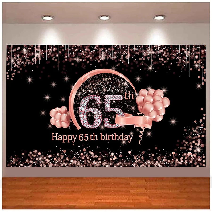 Customized Pink 65th Birthday Photography Backdrop For Women Glitter Shiny Seqiun Dots Diamonds Balloon Background Party Banner
Customized Pink 65th Birthday Photography Backdrop For Women Glitter Shiny Seqiun Dots Diamonds Balloon Background Party Banner