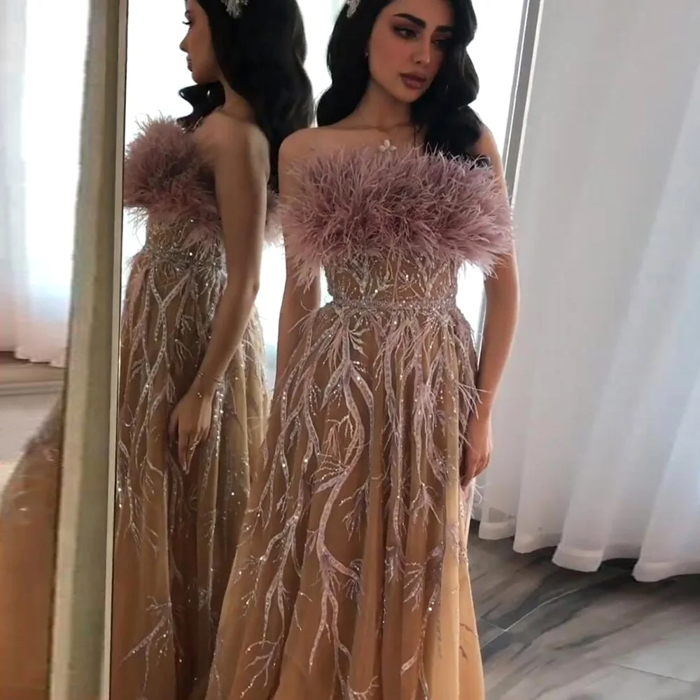 Sharon Said Luxury Dubai Feathers Champagne Evening Dresses for Women Wedding Party Elegant Arabic Long Formal Prom Dress SS446
Sharon Said Luxury Dubai Feathers Champagne Evening Dresses for Women Wedding Party Elegant Arabic Long Formal Prom Dress SS446
