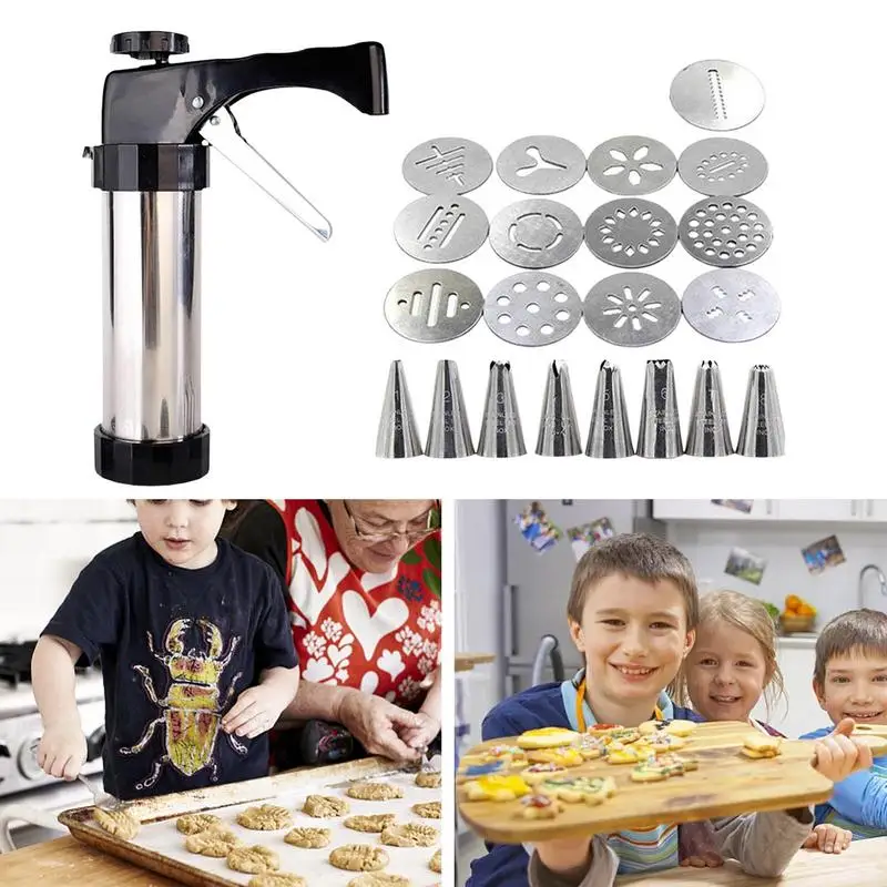 Cookie Press Maker Gunn Stainless Steel Biscuit Maker Tool Kit Lightweight And Non-stick DIY For Cookies Biscuit Baking Desserts
Cookie Press Maker Gunn Stainless Steel Biscuit Maker Tool Kit Lightweight And Non-stick DIY For Cookies Biscuit Baking Desserts