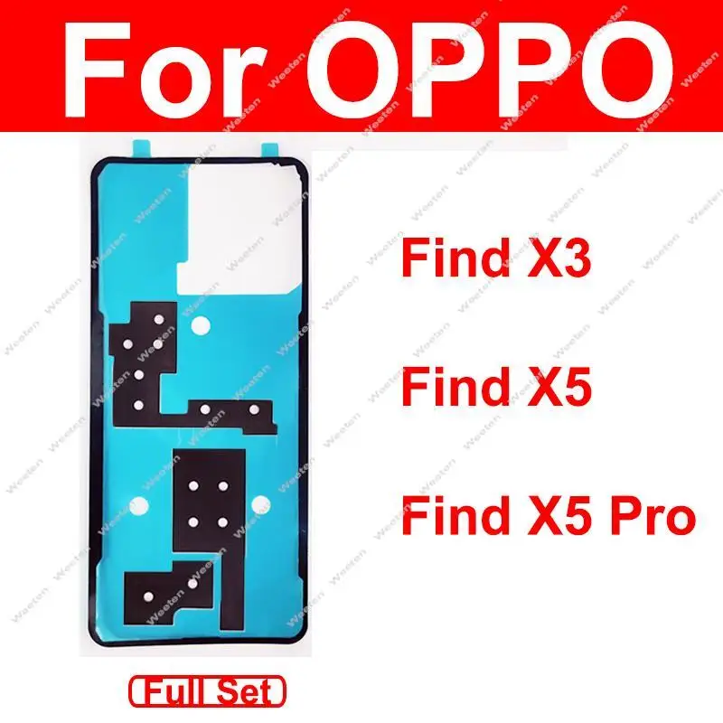 Full Set Back Battery Cover Adhesive For OPPO Find X3 X5 X5 Pro Rear Housing Battery Cover Sticker Parts
Full Set Back Battery Cover Adhesive For OPPO Find X3 X5 X5 Pro Rear Housing Battery Cover Sticker Parts