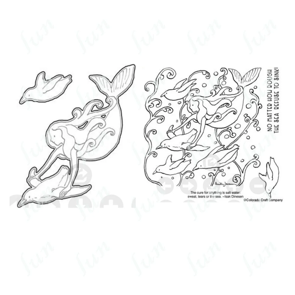 

Metal Cutting Dies Stamps Diy Handmade Embossing Stencil Making Scrapbook Diary Greeting Card Decoration 2023 New Mermaids Molds