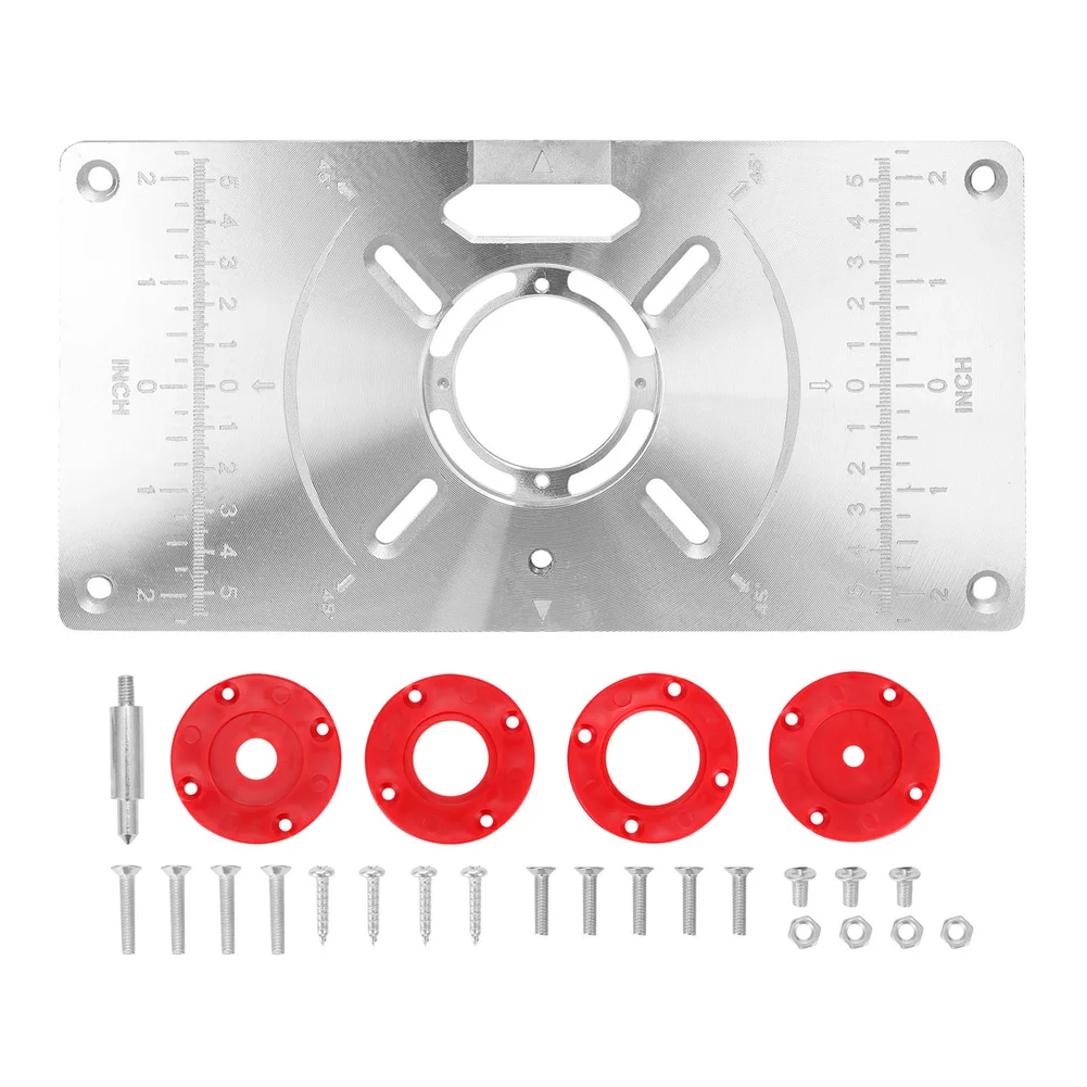 Aluminum Alloy Router Table Insert Plate Trimming Machine Flip Board With 4 Insert Rings Universal Trimmer Woodwork
Aluminum Alloy Router Table Insert Plate Trimming Machine Flip Board With 4 Insert Rings Universal Trimmer Woodwork