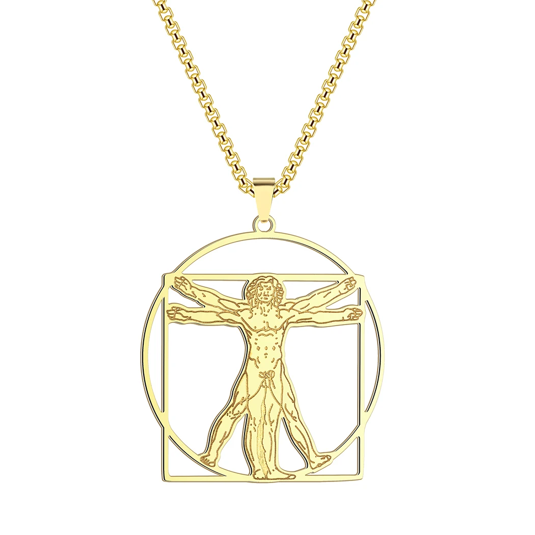 Stainless Steel Da Vinci Vitruvian Man Necklace Leonardo Da Vinci Pendant Vitruvian Necklace Gift for Men and Women
Stainless Steel Da Vinci Vitruvian Man Necklace Leonardo Da Vinci Pendant Vitruvian Necklace Gift for Men and Women