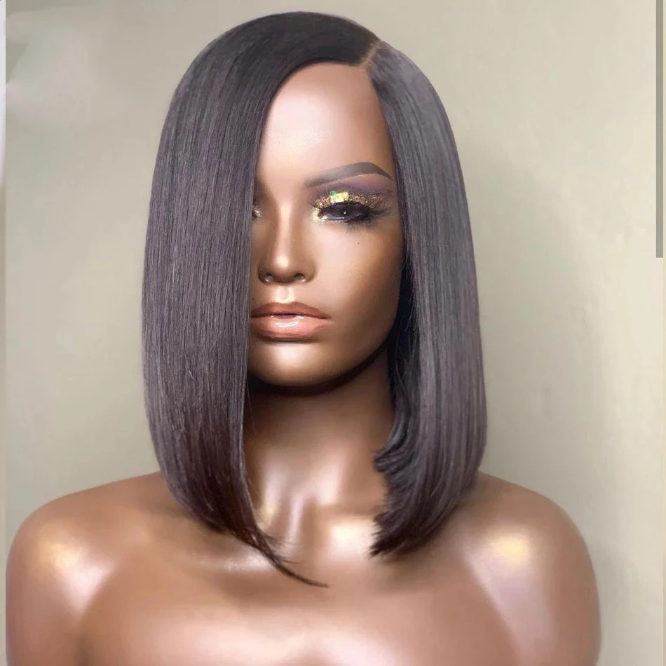 Middle Part Blunt Short Bob Straight Hair Soft 180 Density Machine Made Hair Wig For Black Women Daily Cosplay No Lace Wig 
Middle Part Blunt Short Bob Straight Hair Soft 180 Density Machine Made Hair Wig For Black Women Daily Cosplay No Lace Wig