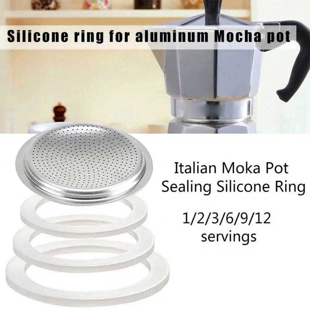 

1 Set Silicone Seal Ring Gasket Rings Replacenent For Coffee Espresso Pot Moka Stove Pot Silicone Rubber Kitchen Accessories