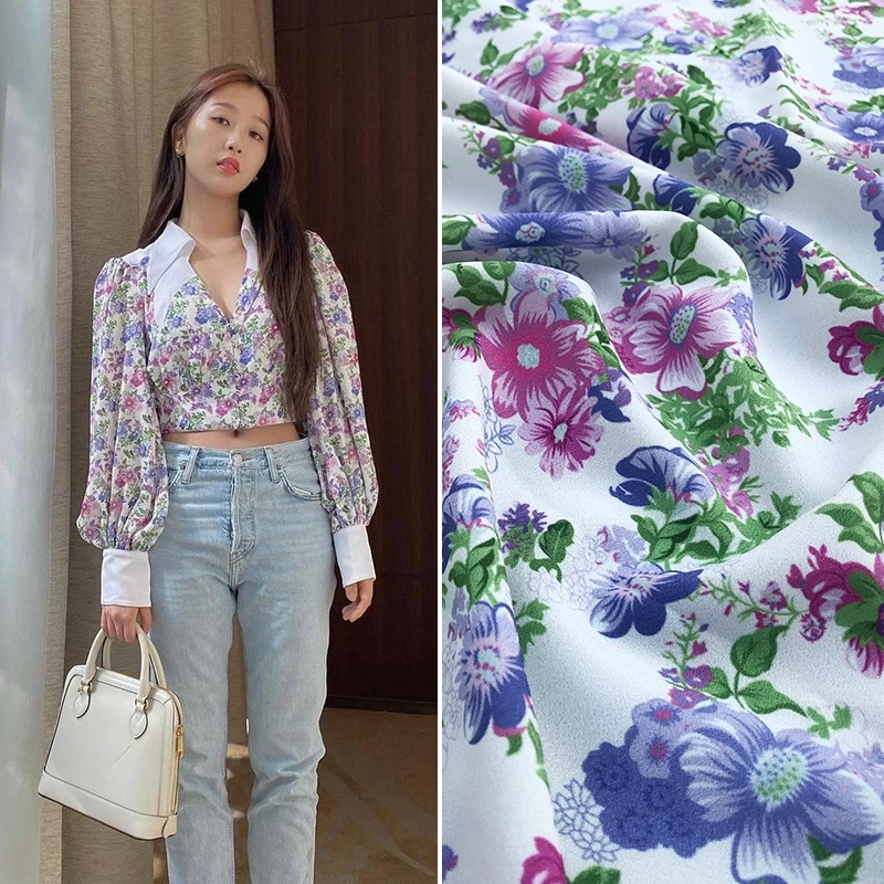 145cm Wide Flower Printing Polyester Material Fashion Shirt Apparel Crepe Fabric Cloth for Dress by the Meter Sewing
145cm Wide Flower Printing Polyester Material Fashion Shirt Apparel Crepe Fabric Cloth for Dress by the Meter Sewing