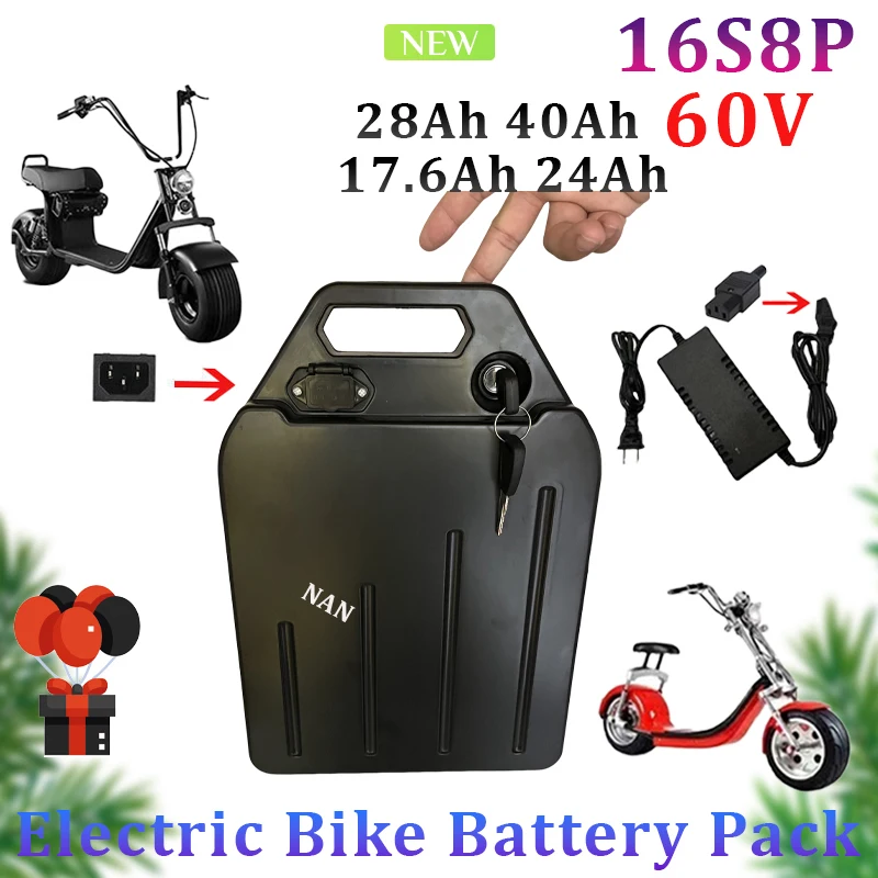 60V 17.6Ah 24Ah 28Ah 40Ah Rechargeable Lithium Battery 18650 16S8P Electric Bicycle Electric Motorcycle City Coco 67.2V Charger
60V 17.6Ah 24Ah 28Ah 40Ah Rechargeable Lithium Battery 18650 16S8P Electric Bicycle Electric Motorcycle City Coco 67.2V Charger