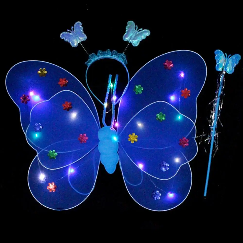 

Attractive Fairy Wing Fairy Wand Long Lasting Luminous Butterflies Wing Glowing Butterflies Wing 3Pcs/Set