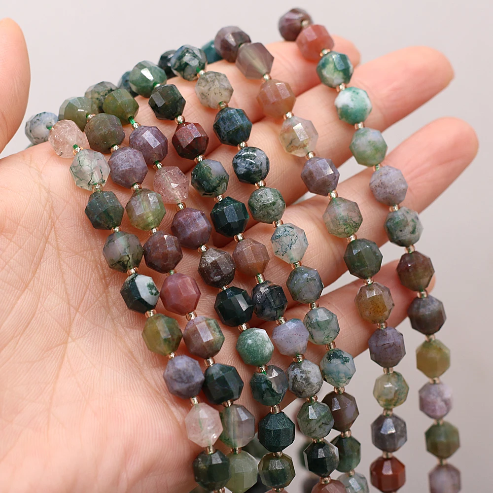 

Faceted India Agate Beads Colorful Roundle Loose Spacer Beads For Jewelry Making DIY Bracelet Necklace Strands 8mm