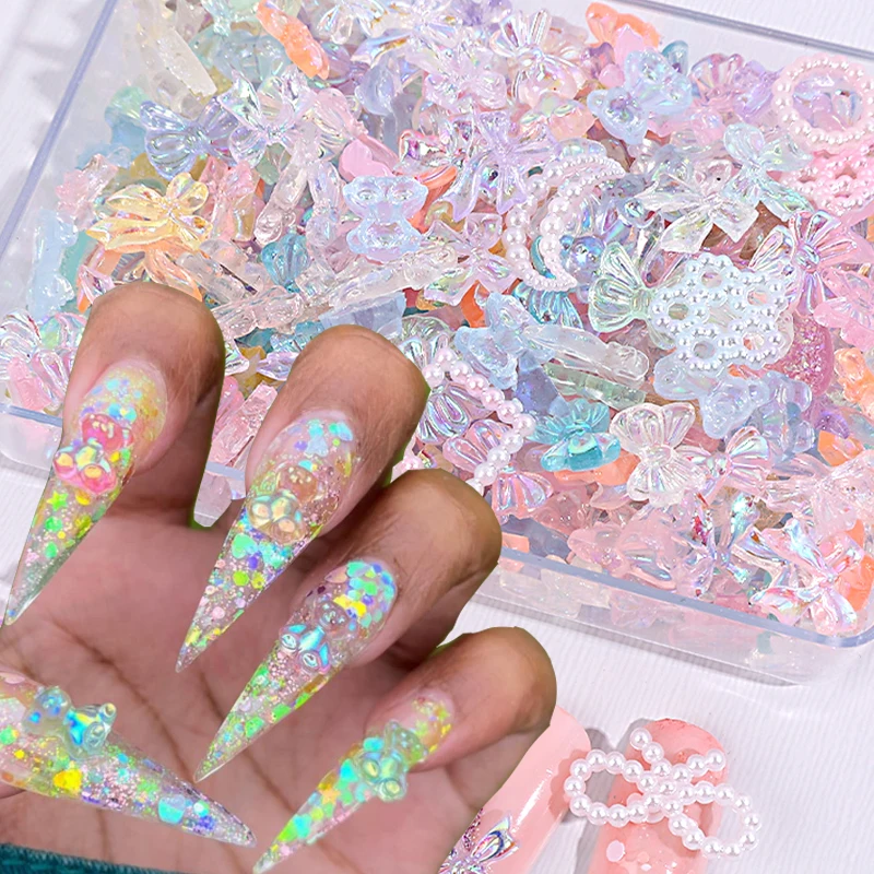 3D Aurora Resin Cute Butterfly Nail Decorations Multi-Shapes Flat Bottom Bear Bow Pearl Nail Charms Gems DIY Jewelry Accessory
3D Aurora Resin Cute Butterfly Nail Decorations Multi-Shapes Flat Bottom Bear Bow Pearl Nail Charms Gems DIY Jewelry Accessory