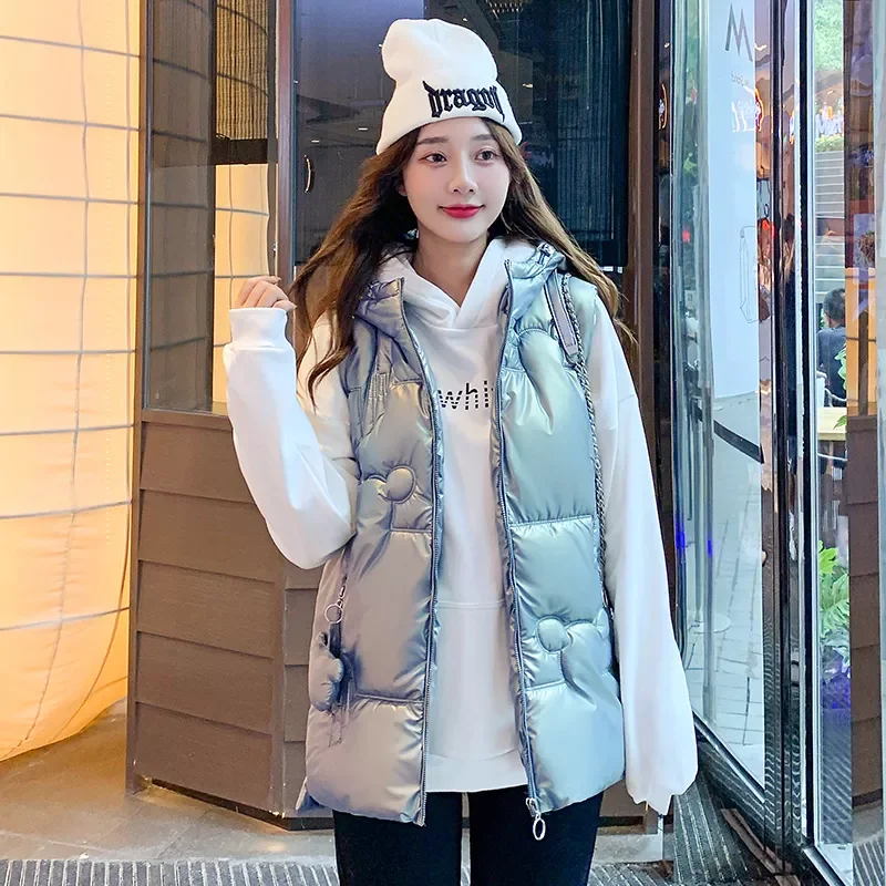 NEW 2023 Jacket Women Solid Hooded Zipper Pockets Ladies Winter Vest Thick Shiny Waistcoat for Female 2023 Fashion Clothing
NEW 2023 Jacket Women Solid Hooded Zipper Pockets Ladies Winter Vest Thick Shiny Waistcoat for Female 2023 Fashion Clothing