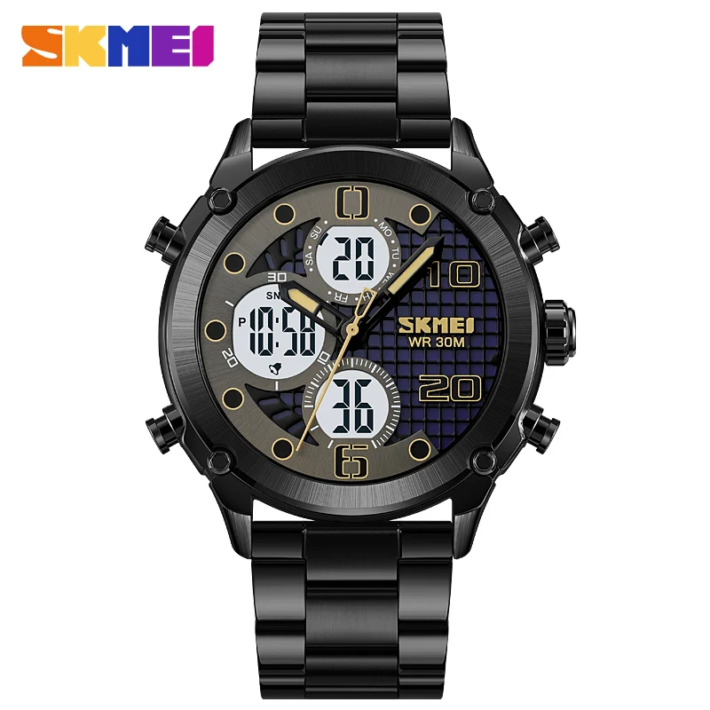

SKMEI Top Brand Chrono Back Light Digital Watches Mens 3 Time Countdown Timer Wriswatch Waterproof Alarm Date Clock reloj hombre