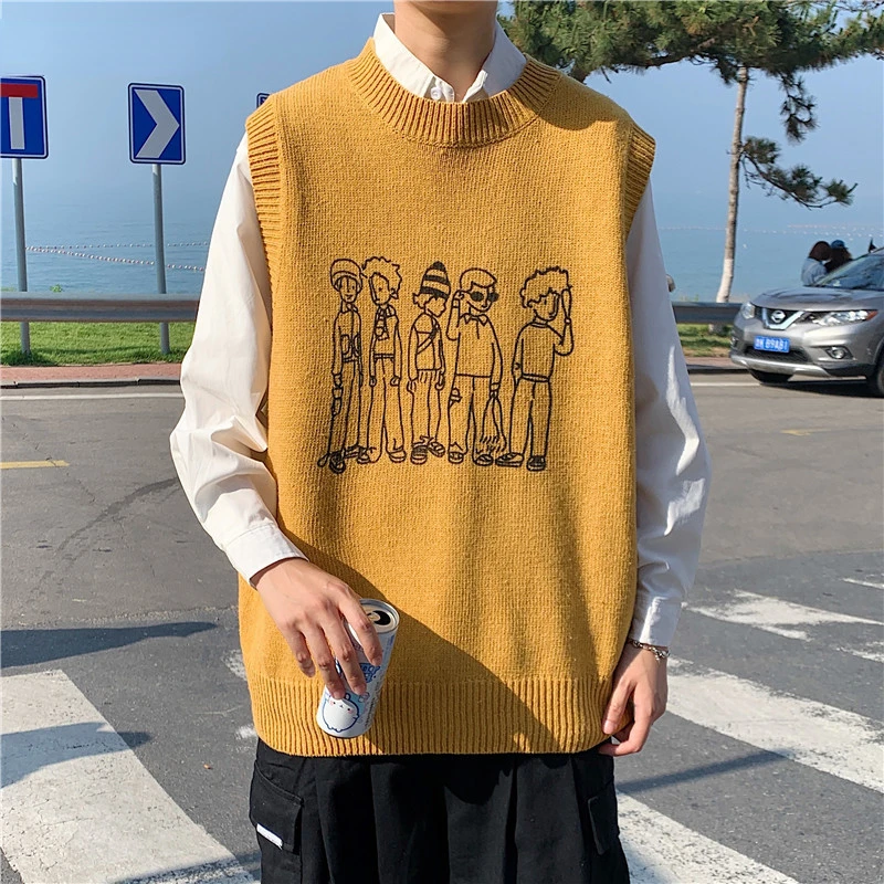Sweater vest men's round neck sleeveless sweater loose college style men's all-match knitted sweater clothing spring
Sweater vest men's round neck sleeveless sweater loose college style men's all-match knitted sweater clothing spring