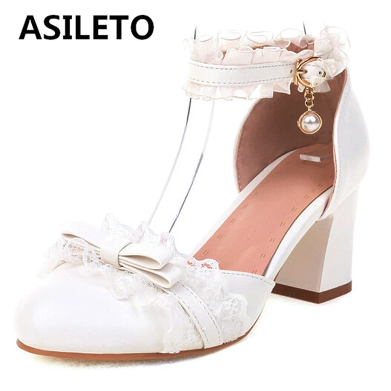 ASILETO Women Sandals Round Toe Hoof Heels Buckle Ankle Strap Sweet Bowtie Appliques Plus Size 33-43 Pink White Spring S3312
ASILETO Women Sandals Round Toe Hoof Heels Buckle Ankle Strap Sweet Bowtie Appliques Plus Size 33-43 Pink White Spring S3312