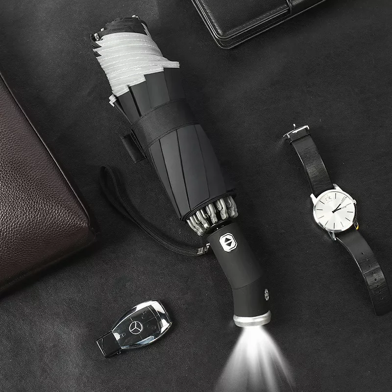Automatic Folding Rotating Umbrella With LED light On the Bottom Sunny Rainy Bumbershoot Aluminum Waterproof Reverse
Automatic Folding Rotating Umbrella With LED light On the Bottom Sunny Rainy Bumbershoot Aluminum Waterproof Reverse