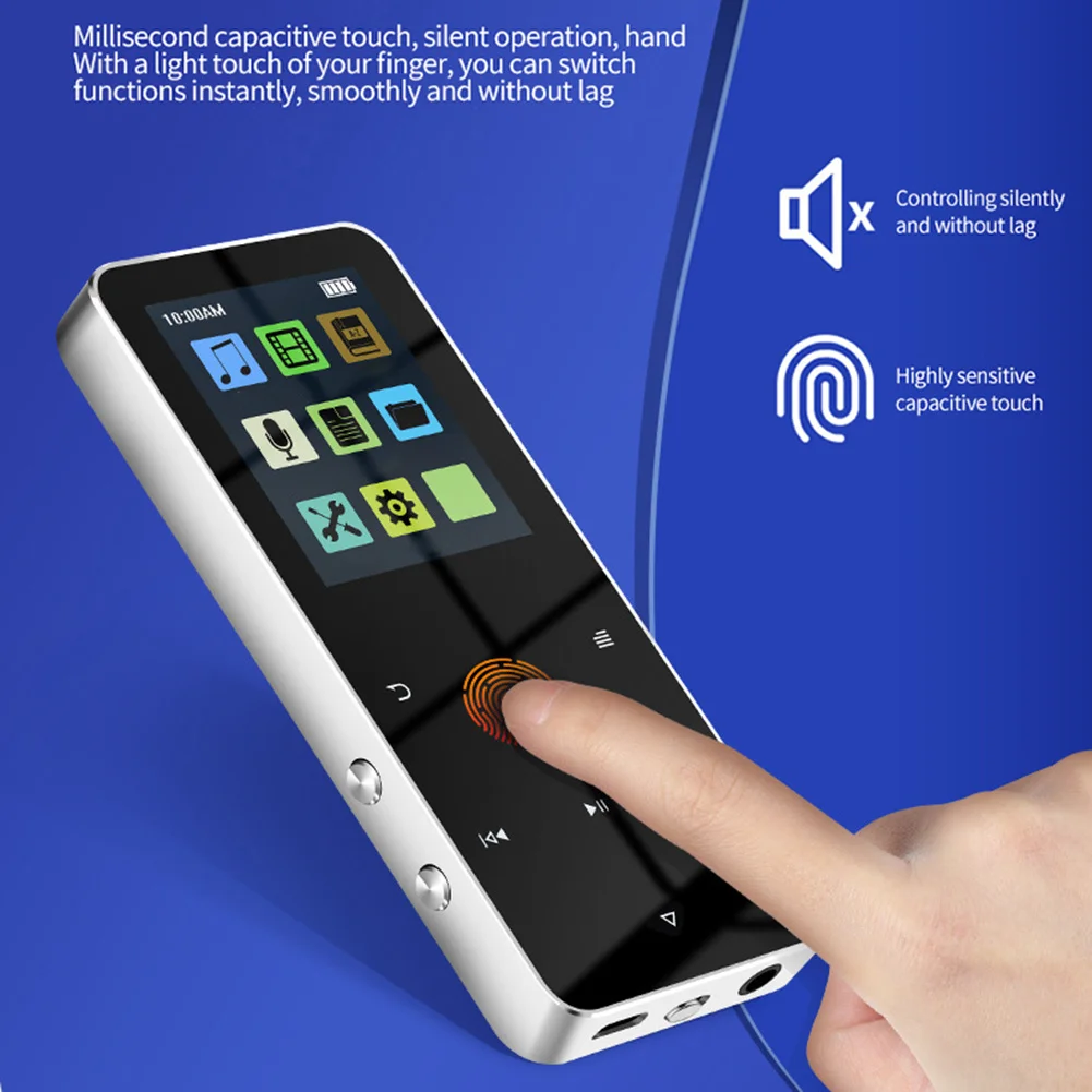 Mp4-плеер с сенсорным экраном 1,8 дюйма, Hi-Fi, Bluetooth 5,0, поддерживает карты, электронные книги, портативный студенческий плеер с FM-радио 
Mp4-плеер с сенсорным экраном 1,8 дюйма, Hi-Fi, Bluetooth 5,0, поддерживает карты, электронные книги, портативный студенческий плеер с FM-радио