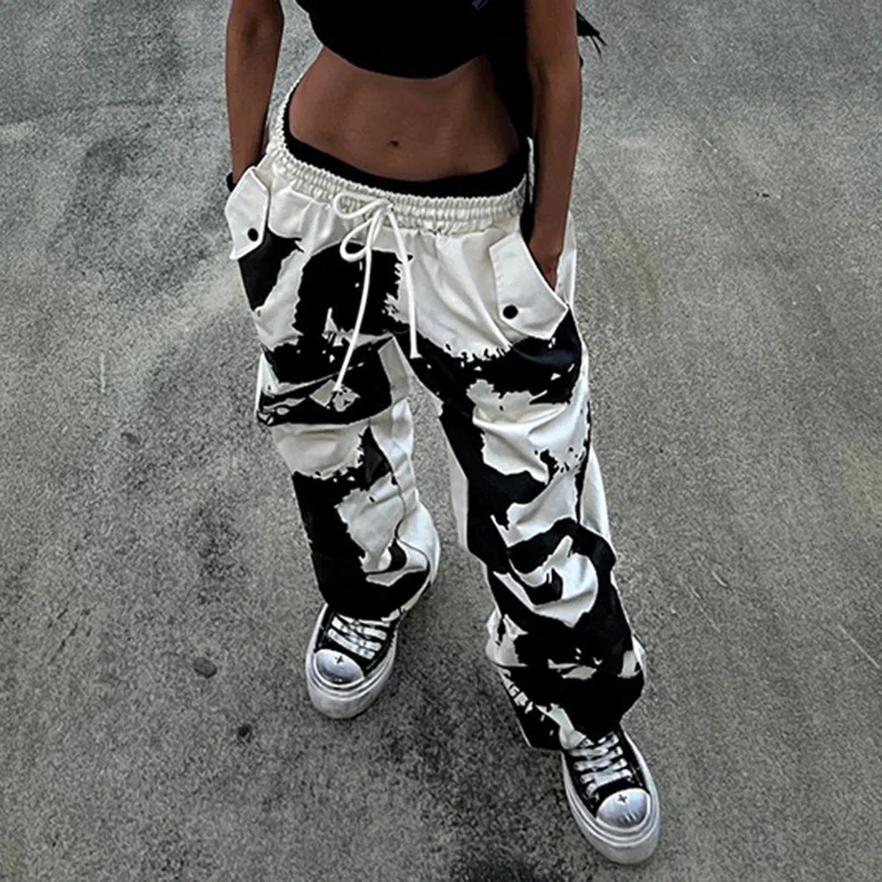 Осенние спортивные брюки Harajuku с графическим принтом на шнуровке, мешковатые брюки, повседневные Прямые длинные брюки в стиле хип-хоп, спортивные 
Осенние спортивные брюки Harajuku с графическим принтом на шнуровке, мешковатые брюки, повседневные Прямые длинные брюки в стиле хип-хоп, спортивные
