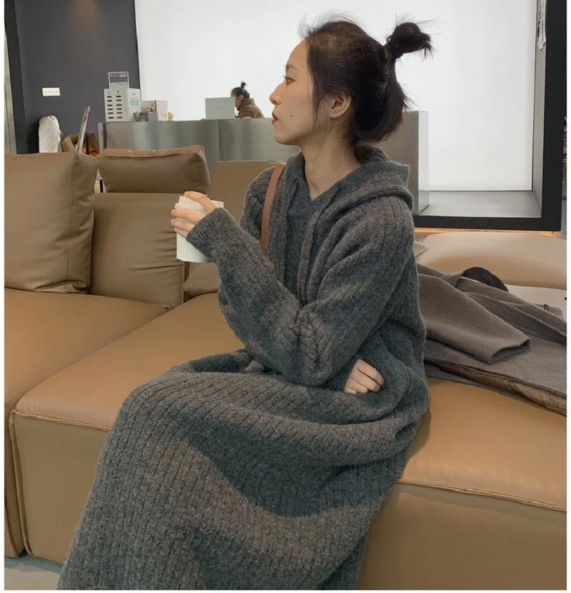 Hooded Sweater Dress Korean Style Clothes Warm Knitted Women Knit One Piece Dresses Knitwears Autumn Winter 2023 Chic Elegant
Hooded Sweater Dress Korean Style Clothes Warm Knitted Women Knit One Piece Dresses Knitwears Autumn Winter 2023 Chic Elegant