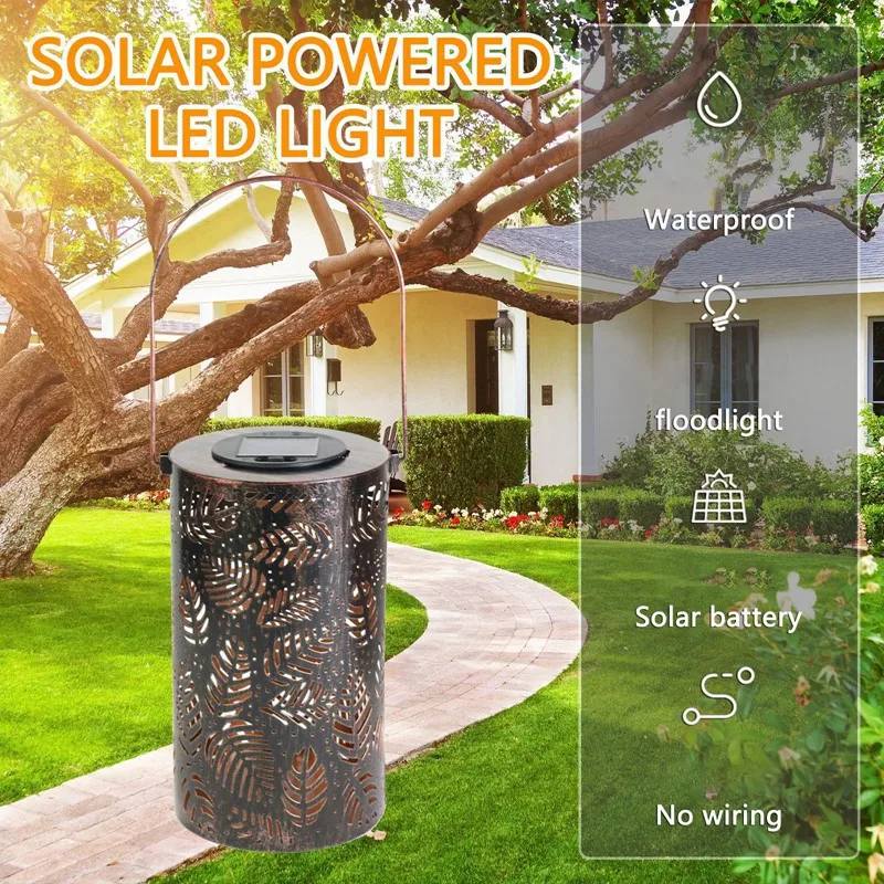 Retro Solar Lantern Lights Outdoor Garden Hanging Lights Metal Leaf Pattern Lights Lamp For Courtyard Walkway
Retro Solar Lantern Lights Outdoor Garden Hanging Lights Metal Leaf Pattern Lights Lamp For Courtyard Walkway