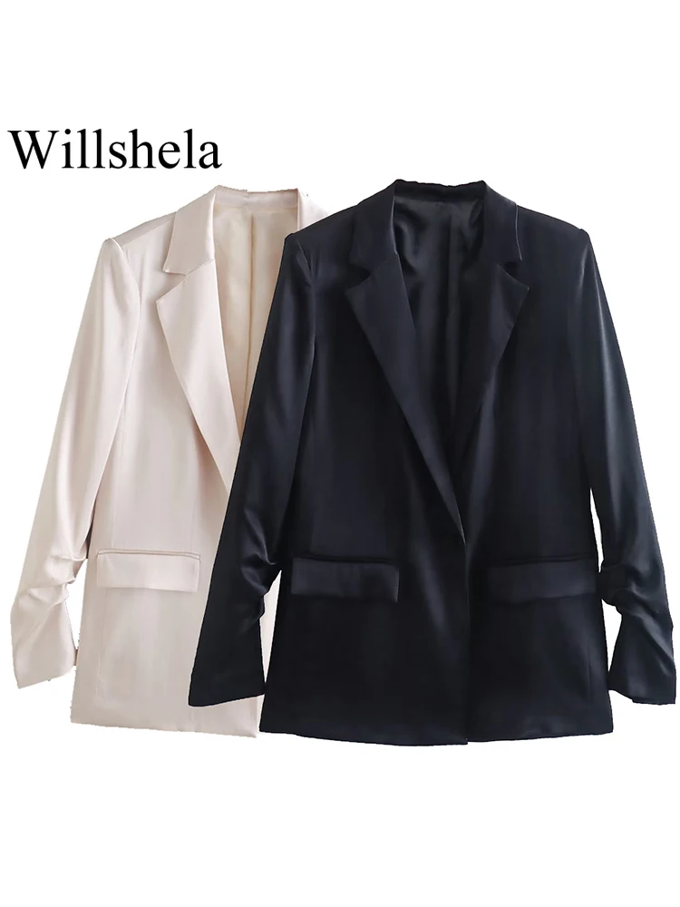 Willshela Women Fashion With Pockets Solid Single Button Blazer Vintage Long Sleeves Notched Neck Female Office Lady Outfits
Willshela Women Fashion With Pockets Solid Single Button Blazer Vintage Long Sleeves Notched Neck Female Office Lady Outfits