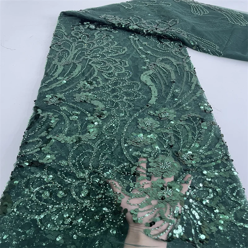 2022 Handmade Green Sequins Tulle Mesh African High Quality Luxury Beaded Lace Fabric Nigeria For Wedding Prom Dress Materia
2022 Handmade Green Sequins Tulle Mesh African High Quality Luxury Beaded Lace Fabric Nigeria For Wedding Prom Dress Materia
