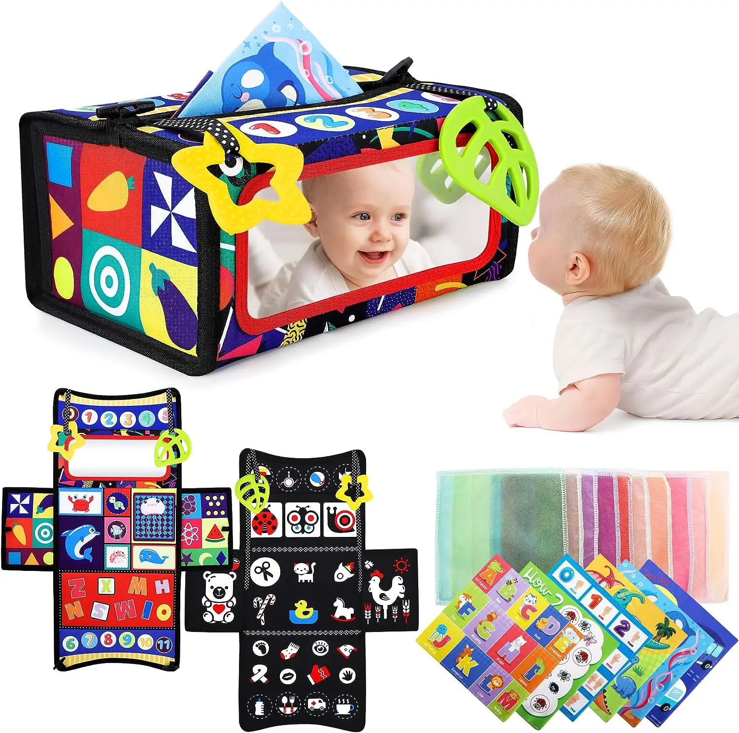 Зеркальные игрушки Tummy Time игрушки Монтессори для новорожденных сенсорные игрушки с красочными шелковыми шарфами Прорезыватели тканевая коробка подарок для активного отдыха
Зеркальные игрушки Tummy Time игрушки Монтессори для новорожденных сенсорные игрушки с красочными шелковыми шарфами Прорезыватели тканевая коробка подарок для активного отдыха
