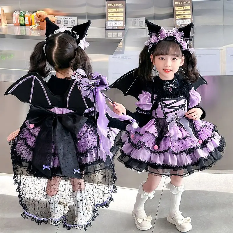 Kawaii Sanrios Kuromi Girl Autumn Winter Cartoon Lolita Princess Dress Sweet Child Handmade Skirt Halloween Cos Mesh Dress Gift
Kawaii Sanrios Kuromi Girl Autumn Winter Cartoon Lolita Princess Dress Sweet Child Handmade Skirt Halloween Cos Mesh Dress Gift