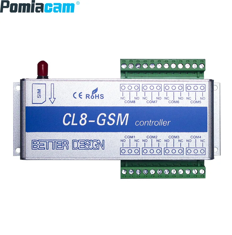 CL8-GSM Wireless Transceiver 8 Channel Socket GSM SMS control plug adapter 10A/30VDC,10A/250VAC Temperature/Humidity Control
CL8-GSM Wireless Transceiver 8 Channel Socket GSM SMS control plug adapter 10A/30VDC,10A/250VAC Temperature/Humidity Control
