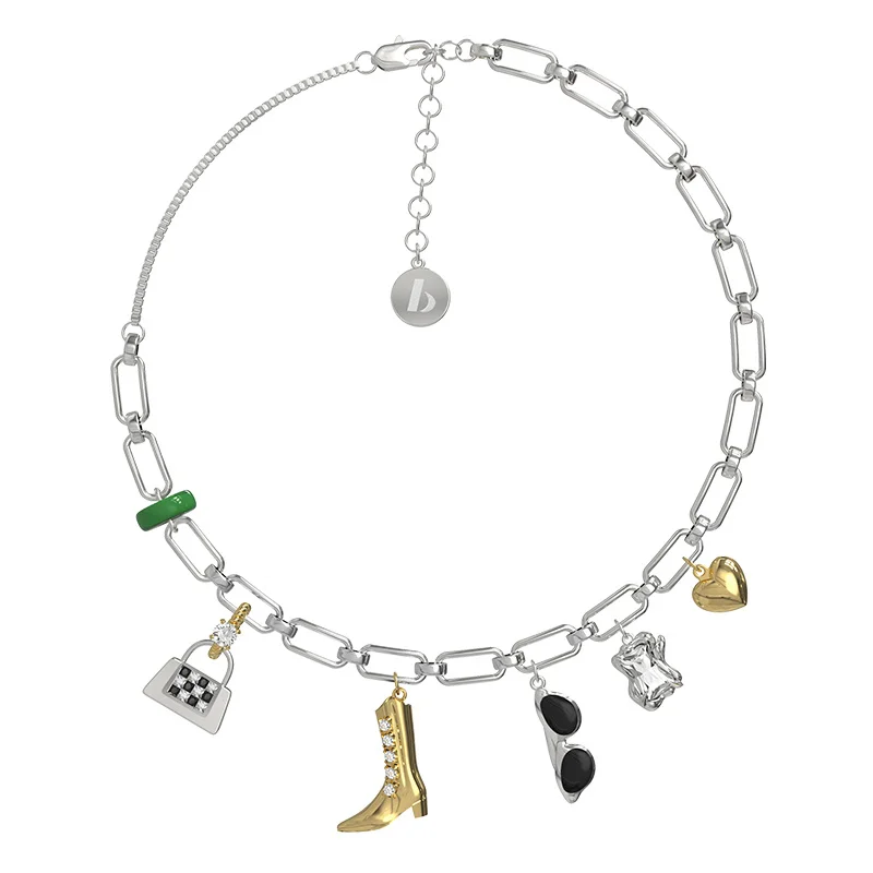 Timeless Wonder Zirconia Bag Heels Glasses Heart Charms Necklaces for Women Chain Jewelry Gothic Collar Runway Personalized 3235
Timeless Wonder Zirconia Bag Heels Glasses Heart Charms Necklaces for Women Chain Jewelry Gothic Collar Runway Personalized 3235