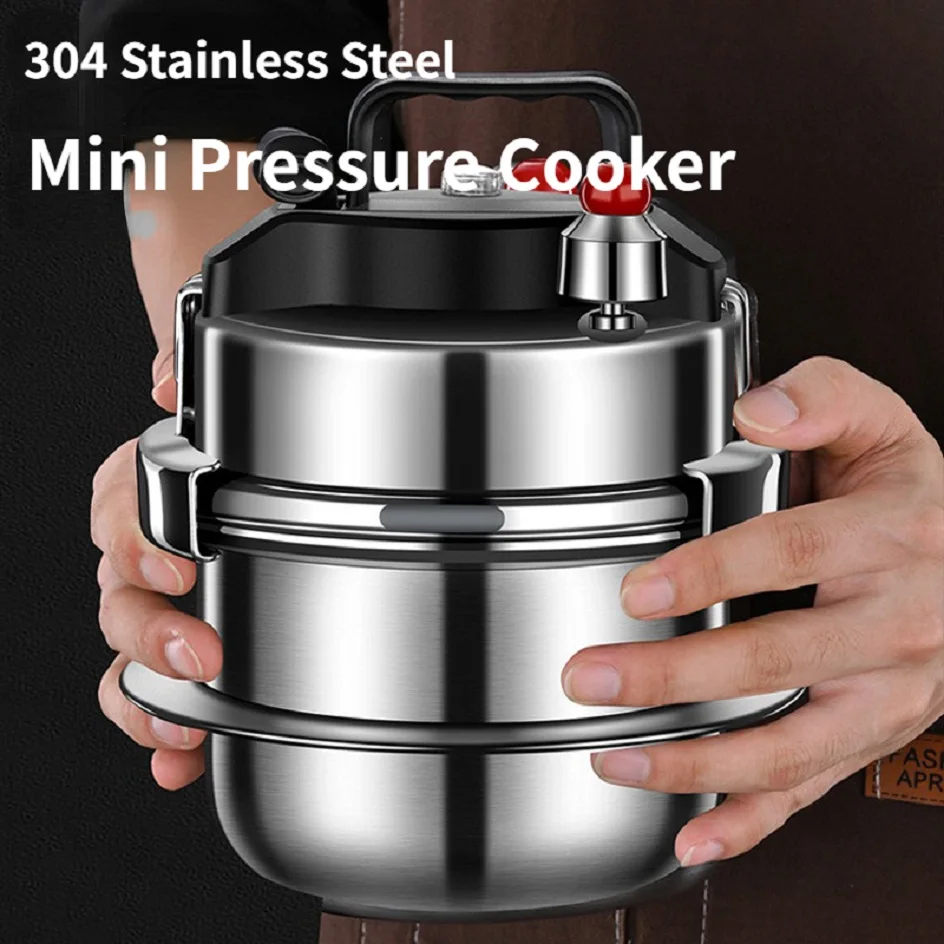 

0.8L/1.2L/1.6L 304 Stainless Steel Portable Micro Pressure Cooker Outdoor Camping Cooker Household 5-minute Quick Cooking Pot