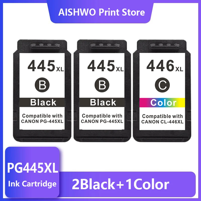 

Compatible PG-445XL PG 445 PG445 CL446 PG445XL PG-445 CL-446 Ink Cartridges For Canon Pixma IP2840 MX494 MG2440 MG2540 printer