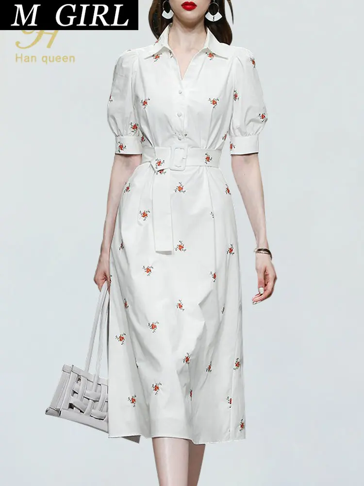 M GIRLS Queen New Embroidered 's Dresses A-Line Summer Vestidos Vintage Elegant Slim Simple Casual Office Party Shirt Dress
M GIRLS Queen New Embroidered 's Dresses A-Line Summer Vestidos Vintage Elegant Slim Simple Casual Office Party Shirt Dress
