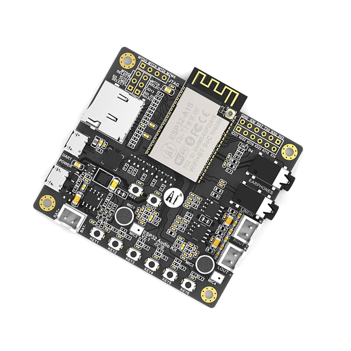 ESP32-Audio-Kit ESP32 аудио макетная плата, беспроводной WiFi модуль, двухъядерный, ESP32-A1S 8M, последовательный для Wi-Fi
ESP32-Audio-Kit ESP32 аудио макетная плата, беспроводной WiFi модуль, двухъядерный, ESP32-A1S 8M, последовательный для Wi-Fi