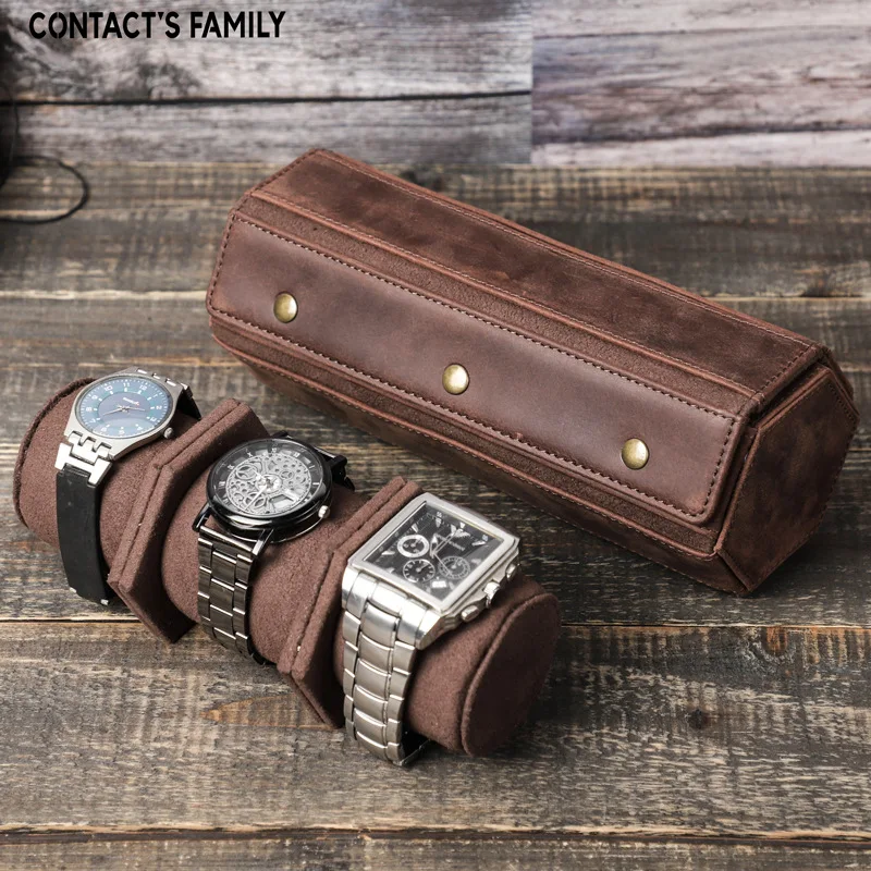 Leather Watch Box Organizer for Men Travel Storage Bag Luxury Retro Crazy Horse Skin Package Fall Prevention Portable Roll Up
Leather Watch Box Organizer for Men Travel Storage Bag Luxury Retro Crazy Horse Skin Package Fall Prevention Portable Roll Up
