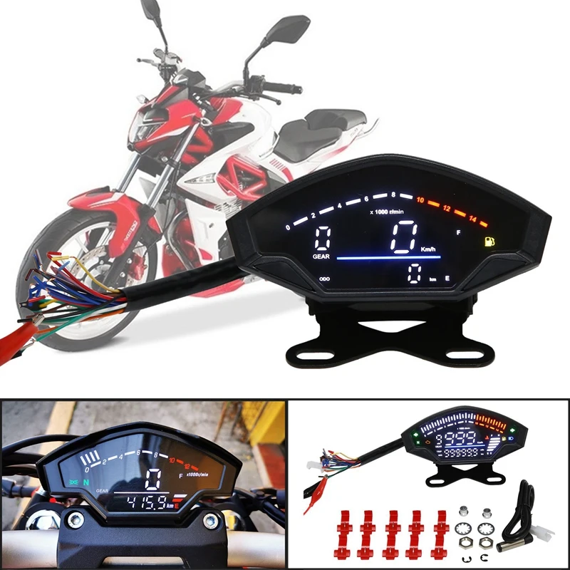 Motorcycle Digital Speedometer Meter LCD Electric Injection Carburetor Universal Motor Tachometer Odometer for Vort-X200
Motorcycle Digital Speedometer Meter LCD Electric Injection Carburetor Universal Motor Tachometer Odometer for Vort-X200