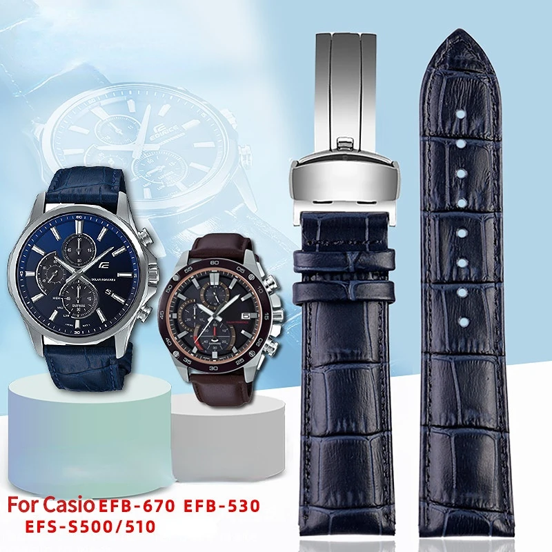 22mm For Casio genuine leather watch band EFB-670 MTP-1374 MTP-1375 Efr-303 EFV-540 EFS-S510 men's cowhide strap Folding buckle
22mm For Casio genuine leather watch band EFB-670 MTP-1374 MTP-1375 Efr-303 EFV-540 EFS-S510 men's cowhide strap Folding buckle