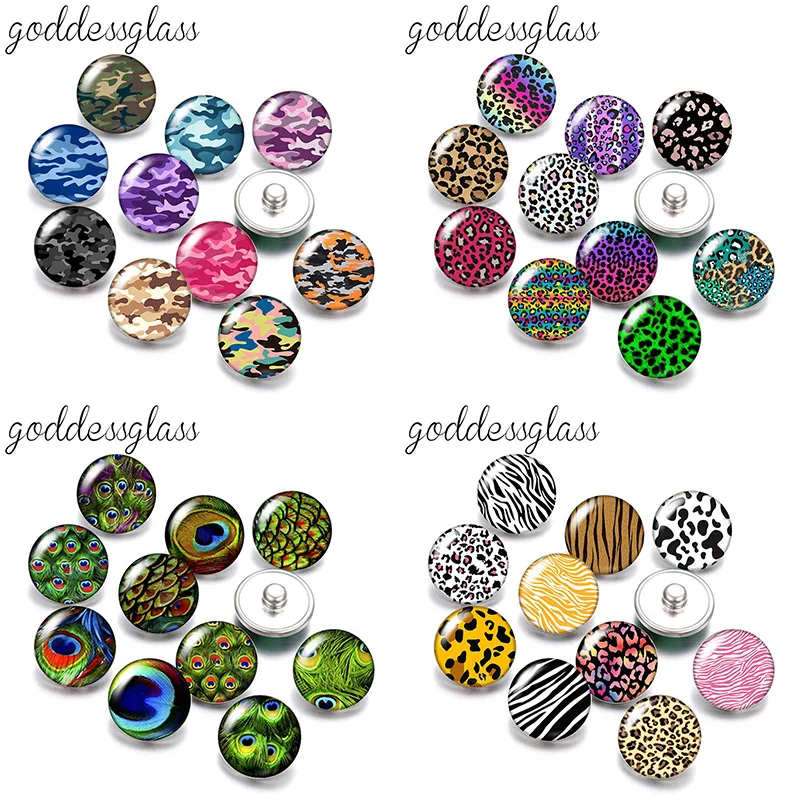 Leopard Peacock feather camouflage Patterns 10pcs mix Round photo 18mm/12mm snap buttons for 12mm/18mm snap jewelry DIY findings
Leopard Peacock feather camouflage Patterns 10pcs mix Round photo 18mm/12mm snap buttons for 12mm/18mm snap jewelry DIY findings