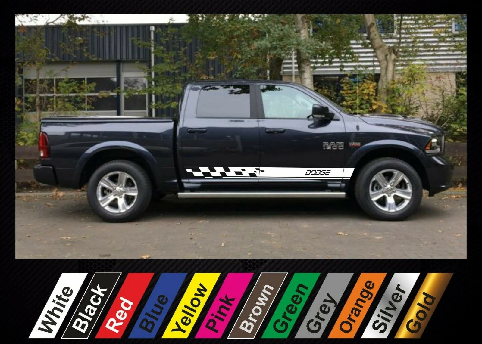 

Наклейки для x2 Dodge RAM 1500 графические боковые полоски Наклейка #10