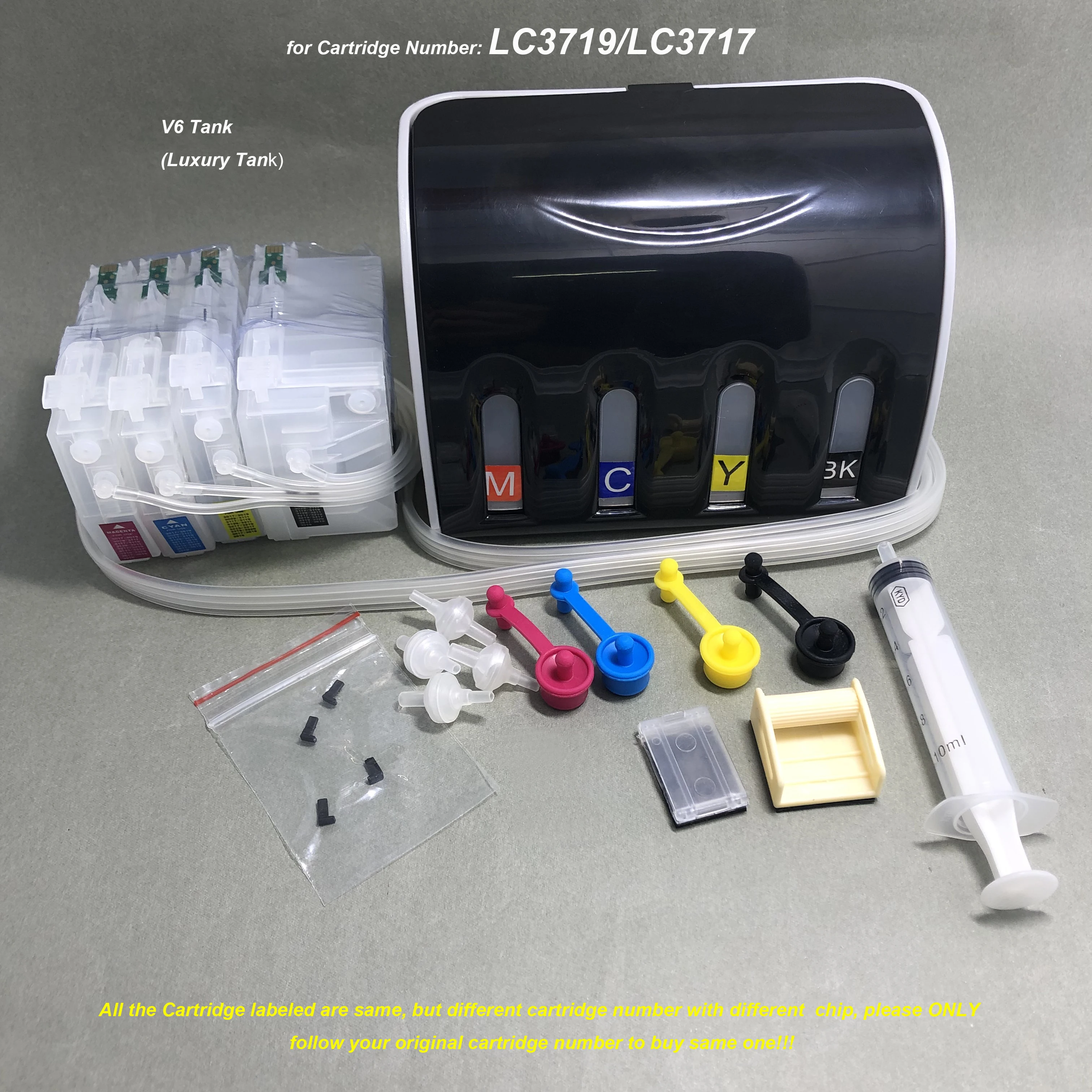 YOTAT CISS Ink Cartridge for LC3719 LC3717 for Brother MFC-J2330DW MFC-J3930DW Printer
YOTAT CISS Ink Cartridge for LC3719 LC3717 for Brother MFC-J2330DW MFC-J3930DW Printer