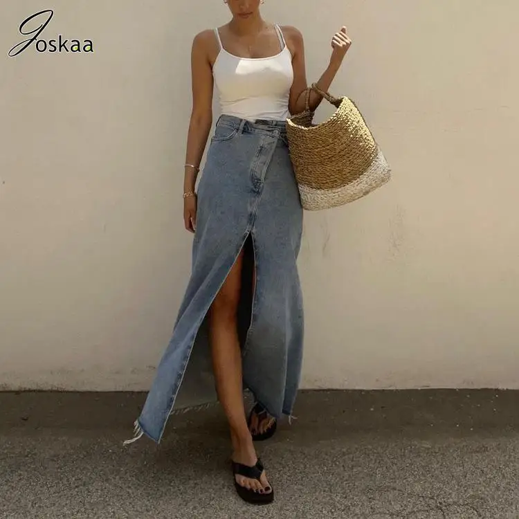Joskaa Fashion High Wasit Button Fly Denim Skirt Sexy High Split Midi Bodycon Skirts Women Clothes Summer 2023 Vintage Bottoms
Joskaa Fashion High Wasit Button Fly Denim Skirt Sexy High Split Midi Bodycon Skirts Women Clothes Summer 2023 Vintage Bottoms