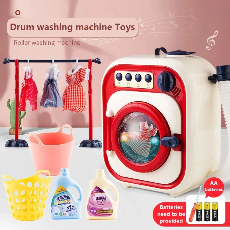 Mini Children's Washing Machine Toy Set Drum Rotate Home Cleaning Play House Electric Water Toys Simulation Gifts Toys for kids
Mini Children's Washing Machine Toy Set Drum Rotate Home Cleaning Play House Electric Water Toys Simulation Gifts Toys for kids