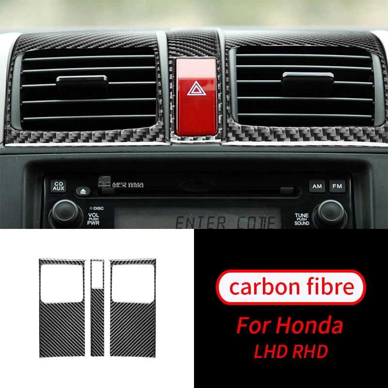 For Honda CRV 2007-11 3Pcs Real Carbon Fiber Central Control Air Outlet Panel Decoration Cover Car Interior Accessories
For Honda CRV 2007-11 3Pcs Real Carbon Fiber Central Control Air Outlet Panel Decoration Cover Car Interior Accessories