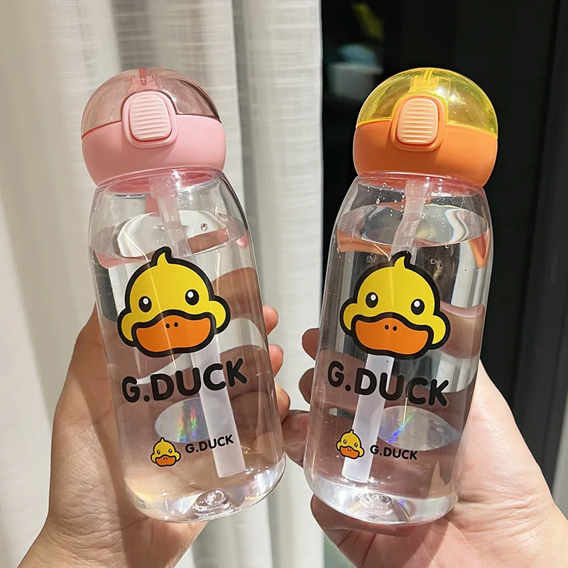 500Ml New Creative Cute Little Yellow Duck Plastic Cup Anti-Fall With Straw Transparent Cover Children Cartoon Water Bottle Cup
500Ml New Creative Cute Little Yellow Duck Plastic Cup Anti-Fall With Straw Transparent Cover Children Cartoon Water Bottle Cup