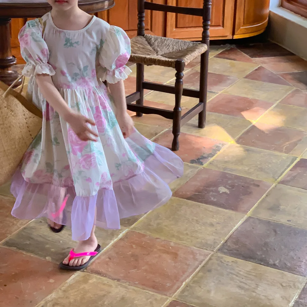 2023 Summer Child Girl Clothes Little Girls Floral Beach Dresses Cute Short Sleeve Cotton Sweet Kids Princess Party Lace Dress 
2023 Summer Child Girl Clothes Little Girls Floral Beach Dresses Cute Short Sleeve Cotton Sweet Kids Princess Party Lace Dress